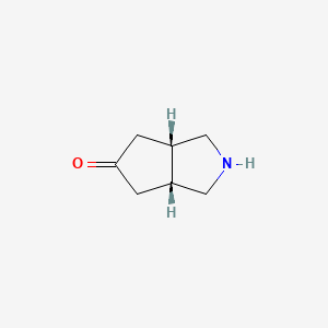 molecular formula C7H11NO B1396192 环戊[c]吡咯-5(1H)-酮，六氢，顺- CAS No. 96896-09-2