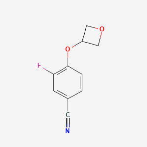 molecular formula C10H8FNO2 B1396197 3-氟-4-(氧杂环丁烷-3-氧基)-苯甲腈 CAS No. 1349717-11-8