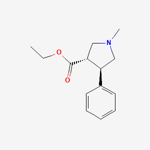 molecular formula C14H19NO2 B1396199 (3S,4R)-Ethyl 1-methyl-4-phenylpyrrolidine-3-carboxylate CAS No. 1354484-94-8