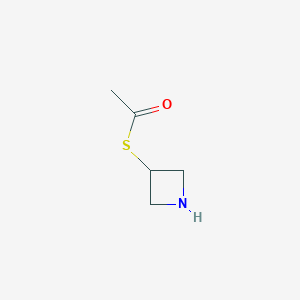 molecular formula C5H9NOS B1396215 Thioacetic acid S-azetidin-3-YL ester CAS No. 886615-18-5