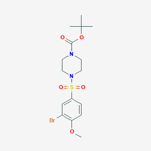 molecular formula C16H23BrN2O5S B1396218 Tert-butyl 4-((3-bromo-4-methoxyphenyl)sulfonyl)piperazine-1-carboxylate CAS No. 1300254-46-9