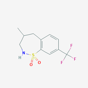 molecular formula C11H12F3NO2S B1396220 4-Methyl-8-(trifluoromethyl)-2,3,4,5-tetrahydrobenzo[f][1,2]thiazepine 1,1-dioxide CAS No. 1301768-19-3