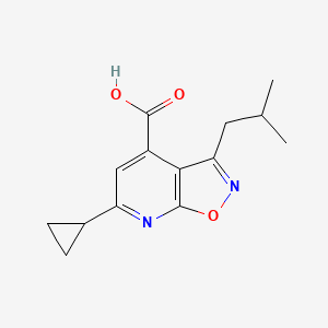 molecular formula C14H16N2O3 B1396224 6-Cyclopropyl-3-isobutylisoxazolo[5,4-b]pyridine-4-carboxylic acid CAS No. 1263209-11-5