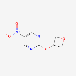 molecular formula C7H7N3O4 B1396229 5-硝基-2-(氧杂环丁-3-氧基)嘧啶 CAS No. 1349715-52-1