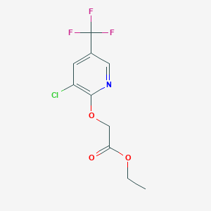 molecular formula C10H9ClF3NO3 B1396232 (3-氯-5-三氟甲基-吡啶-2-氧基)-乙酸乙酯 CAS No. 1299607-81-0