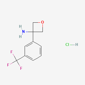 molecular formula C10H11ClF3NO B1396235 3-(3-(三氟甲基)苯基)氧杂环-3-胺盐酸盐 CAS No. 1349719-25-0