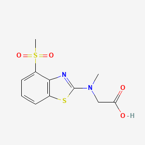 molecular formula C11H12N2O4S2 B1396245 N-甲基-N-[4-(甲磺酰基)-1,3-苯并噻唑-2-基]甘氨酸 CAS No. 1351632-54-6