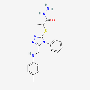 molecular formula C19H22N6OS B1396249 2-[(5-{[(4-甲苯基)氨基]甲基}-4-苯基-4H-1,2,4-三唑-3-基)硫代]丙酰肼 CAS No. 1306738-81-7