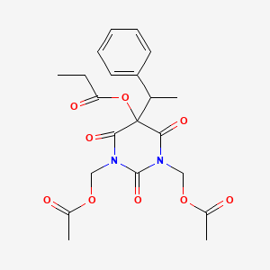 1,3-Bis((acetyloxy)methyl)-5-(1-oxopropoxy)-5-(1-phenylethyl)barbituric acid