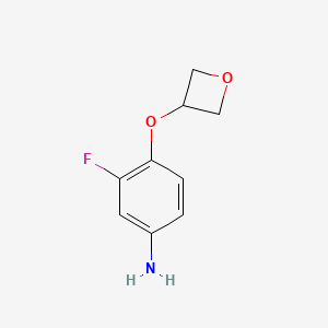 molecular formula C9H10FNO2 B1396256 3-氟-4-(氧杂环丁烷-3-氧基)苯胺 CAS No. 1349716-61-5