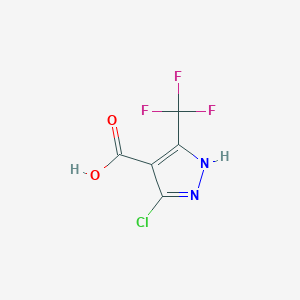 molecular formula C5H2ClF3N2O2 B1396257 5-氯-3-三氟甲基-1H-吡唑-4-羧酸 CAS No. 1322794-24-0