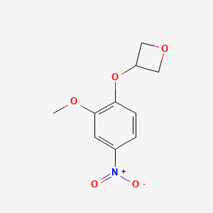 molecular formula C10H11NO5 B1396259 3-(2-甲氧基-4-硝基苯氧基)噁唑 CAS No. 1356113-04-6