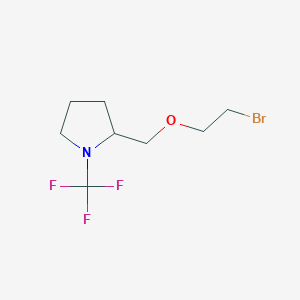 molecular formula C8H13BrF3NO B13962599 2-((2-Bromoethoxy)methyl)-1-(trifluoromethyl)pyrrolidine 