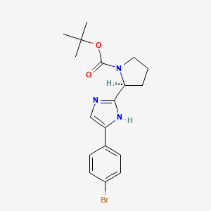 molecular formula C18H22BrN3O2 B1396260 (S)-叔丁基 2-(5-(4-溴苯基)-1H-咪唑-2-基)吡咯烷-1-羧酸盐 CAS No. 1007882-04-3