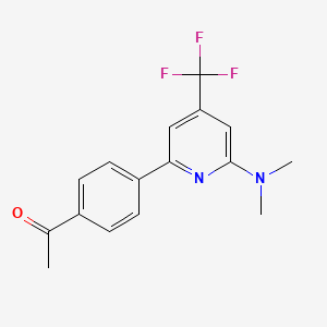 molecular formula C16H15F3N2O B1396265 1-[4-(6-二甲基氨基-4-三氟甲基吡啶-2-基)-苯基]-乙酮 CAS No. 1311280-01-9