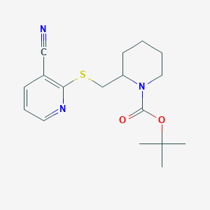 molecular formula C17H23N3O2S B13962656 2-(3-Cyano-pyridin-2-ylsulfanylmethyl)-piperidine-1-carboxylic acid tert-butyl ester 