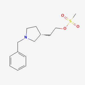 molecular formula C14H21NO3S B13962715 (R)-2-(1-benzylpyrrolidin-3-yl)ethyl methanesulfonate 