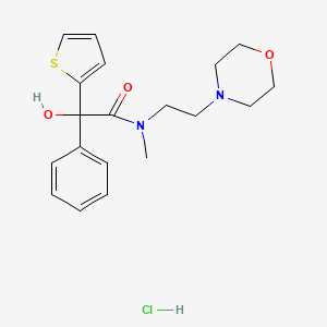 molecular formula C19H25ClN2O3S B13962737 alpha-Hydroxy-N-methyl-N-(2-morpholinoethyl)-alpha-phenyl-2-thiopheneacetamide hydrochloride CAS No. 37109-12-9