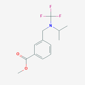 molecular formula C13H16F3NO2 B13962814 Methyl 3-((isopropyl(trifluoromethyl)amino)methyl)benzoate 