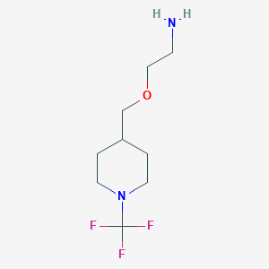 molecular formula C9H17F3N2O B13962878 2-((1-(Trifluoromethyl)piperidin-4-yl)methoxy)ethanamine 