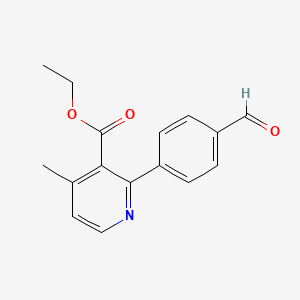molecular formula C16H15NO3 B1396288 2-(4-甲酰基苯基)-4-甲基烟酸乙酯 CAS No. 1299607-58-1