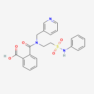 molecular formula C22H21N3O5S B1396295 2-{[[2-(Anilinosulfonyl)ethyl](pyridin-3-ylmethyl)amino]carbonyl}benzoic acid CAS No. 1306738-74-8
