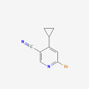 molecular formula C9H7BrN2 B13962966 6-Bromo-4-cyclopropylnicotinonitrile 