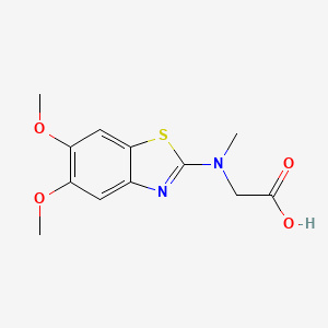 molecular formula C12H14N2O4S B1396300 N-(5,6-dimethoxy-1,3-benzothiazol-2-yl)-N-methylglycine CAS No. 1351661-66-9