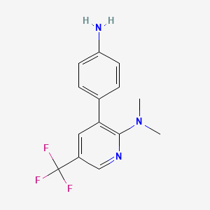 molecular formula C14H14F3N3 B1396309 [3-(4-氨基苯基)-5-三氟甲基吡啶-2-基]-二甲胺 CAS No. 1299607-52-5