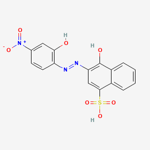 molecular formula C16H11N3O7S B13963094 4-Hydroxy-3-((2-hydroxy-4-nitrophenyl)azo)naphthalenesulphonic acid CAS No. 5924-52-7