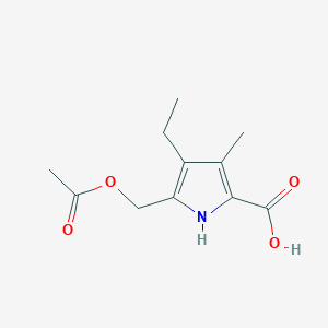 B1396312 5-[(Acetyloxy)methyl]-4-ethyl-3-methyl-1H-pyrrole-2-carboxylic acid CAS No. 1427460-46-5