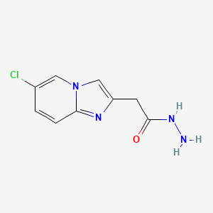 molecular formula C9H9ClN4O B1396313 2-(6-氯咪唑[1,2-a]吡啶-2-基)乙酰肼 CAS No. 1216073-46-9