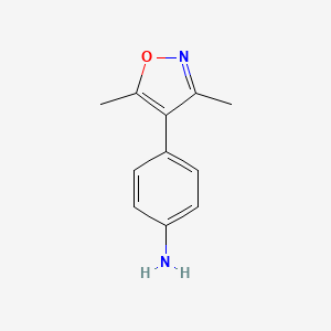 molecular formula C11H12N2O B1396314 4-(3,5-二甲基-异恶唑-4-基)-苯胺 CAS No. 2155-99-9