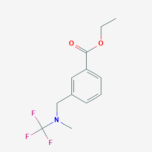 molecular formula C12H14F3NO2 B13963154 Ethyl 3-((methyl(trifluoromethyl)amino)methyl)benzoate 