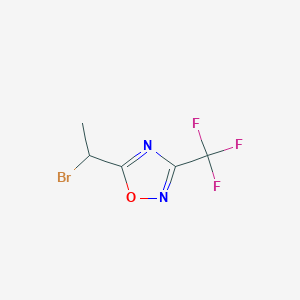 molecular formula C5H4BrF3N2O B1396317 5-(1-Bromoethyl)-3-(trifluoromethyl)-1,2,4-oxadiazole CAS No. 1306738-79-3