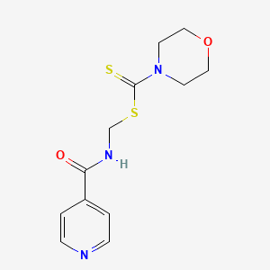 4-Morpholinecarbodithioic acid, isonicotinamidomethyl ester