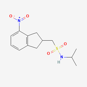 molecular formula C13H18N2O4S B13963201 N-isopropyl-1-(4-nitro-2,3-dihydro-1H-inden-2-yl)methanesulfonamide 