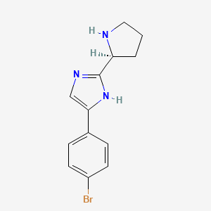 molecular formula C13H14BrN3 B1396321 (S)-5-(4-溴苯基)-2-(吡咯烷-2-基)-1H-咪唑 CAS No. 1255936-24-3