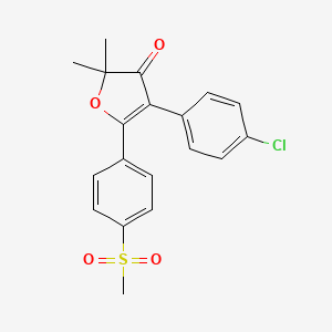 molecular formula C19H17ClO4S B13963214 4-(4-chlorophenyl)-2,2-dimethyl-5-(4-(methylsulfonyl)phenyl)furan-3(2H)-one 