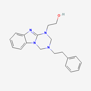 molecular formula C19H22N4O B1396329 2-[3-(2-苯乙基)-3,4-二氢[1,3,5]三嗪并[1,2-a]苯并咪唑-1(2H)-基]乙醇 CAS No. 1306739-83-2