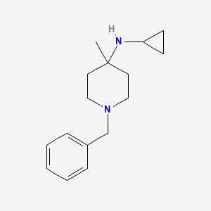 molecular formula C16H24N2 B13963295 1-benzyl-N-cyclopropyl-4-methylpiperidin-4-amine 