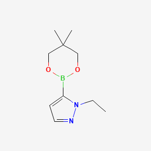 molecular formula C10H17BN2O2 B1396330 5-(5,5-二甲基-1,3,2-二氧杂硼烷-2-基)-1-乙基-1H-吡唑 CAS No. 1487356-93-3