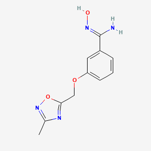 molecular formula C11H12N4O3 B1396334 (Z)-N'-羟基-3-((3-甲基-1,2,4-恶二唑-5-基)甲氧基)苯并咪酰胺 CAS No. 1255791-18-4