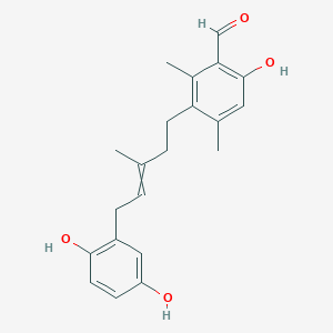 3-[5-(2,5-Dihydroxyphenyl)-3-methylpent-3-enyl]-6-hydroxy-2,4-dimethylbenzaldehyde