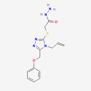 B1396337 2-{[4-allyl-5-(phenoxymethyl)-4H-1,2,4-triazol-3-yl]thio}acetohydrazide CAS No. 1306739-34-3