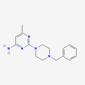 molecular formula C16H21N5 B1396341 2-(4-苄基哌嗪-1-基)-6-甲基嘧啶-4-胺 CAS No. 1333960-57-8