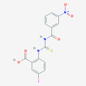 molecular formula C15H10IN3O5S B13963440 5-Iodo-2-[(3-nitrobenzoyl)carbamothioylamino]benzoic acid CAS No. 532980-93-1