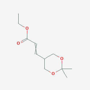 molecular formula C11H18O4 B13963471 Ethyl 3-(2,2-dimethyl-1,3-dioxan-5-yl)prop-2-enoate CAS No. 141081-71-2