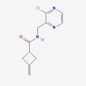 molecular formula C11H12ClN3O B13963560 N-((3-chloropyrazin-2-yl)methyl)-3-methylenecyclobutanecarboxamide 