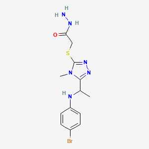 molecular formula C13H17BrN6OS B1396367 2-[(5-{1-[(4-溴苯基)氨基]乙基}-4-甲基-4H-1,2,4-三唑-3-基)硫]乙酰肼 CAS No. 1306738-58-8